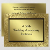 Classic Golden Wedding Jubileum 6.5x8.75 Invite Kaart (Voorkant / Achterkant)