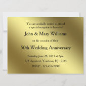Classic Golden Wedding Jubileum 6.5x8.75 Invite Kaart (Achterkant)