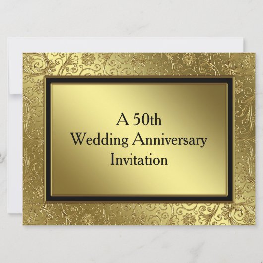 Classic Golden Wedding Jubileum 6.5x8.75 Invite Kaart (Voorkant)
