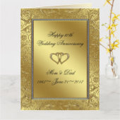 Classic Golden Wedding Jubileum 8.5x11 Kaart (Gele Bloem)