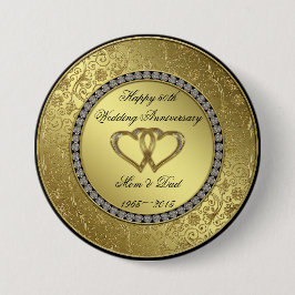 Classic Golden Wedding Jubileum Button