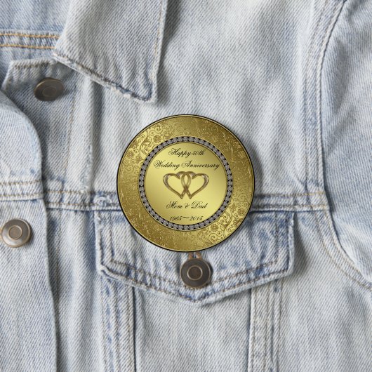 Classic Golden Wedding Jubileum Button (In situ)