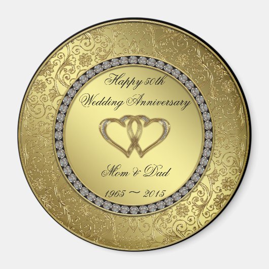 Classic Golden Wedding Jubileum Magnet (Voorkant)