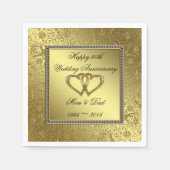 Classic Golden Wedding Jubileum Paper Napkins Servetten (Voorkant)