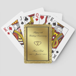 Classic Golden Wedding Jubileum Pokerkaarten