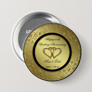 Classic Golden Wedding Jubileum Round Button