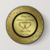 Classic Golden Wedding Jubileum Round Button (Voorkant)