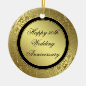 Classic Golden Wedding Jubileum round ornament (Voorkant)