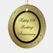 Classic Golden Wedding Jubileum round ornament (Links)