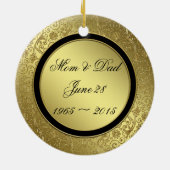 Classic Golden Wedding Jubileum round ornament (Achterkant)