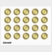Classic Golden Wedding Jubileum Round Sticker (Vel)