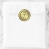 Classic Golden Wedding Jubileum Round Sticker (Tas)