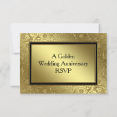 Classic Golden Wedding Jubileum RSVP-kaart RSVP Kaartje (Voorkant)