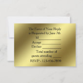 Classic Golden Wedding Jubileum RSVP-kaart RSVP Kaartje (Achterkant)