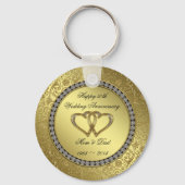 Classic Golden Wedding Jubileum Sleutelhanger (Voorkant)