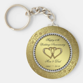Classic Golden Wedding Jubileum Sleutelhanger