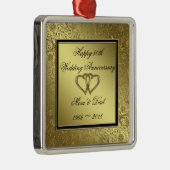 Classic Golden Wedding Jubileum Square Ornament (Rechts)