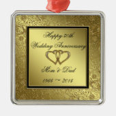 Classic Golden Wedding Jubileum Square Ornament (Voorkant)