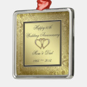 Classic Golden Wedding Jubileum Square Ornament (Links)