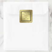 Classic Golden Wedding Jubileum Square Sticker (Tas)
