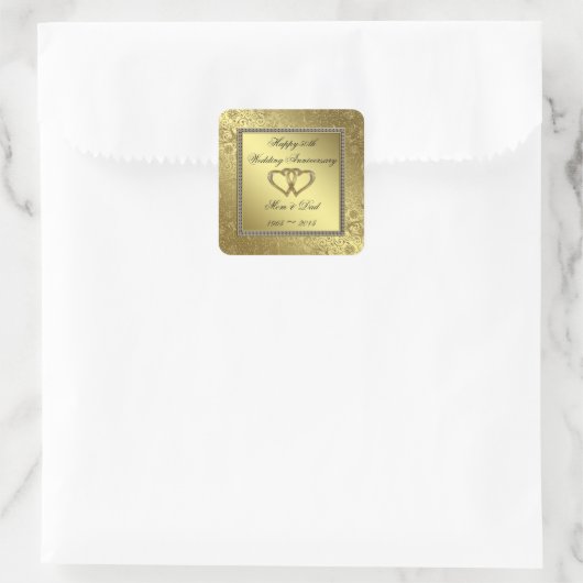 Classic Golden Wedding Jubileum Sticker (Tas)