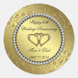 Classic Golden Wedding Jubileum Sticker