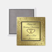 Classic Golden Wedding Jubileum Vierkante magneet (Voorkant / Achterkant)
