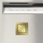 Classic Golden Wedding Jubileum Vierkante magneet (Insitu (Vaatwasser))