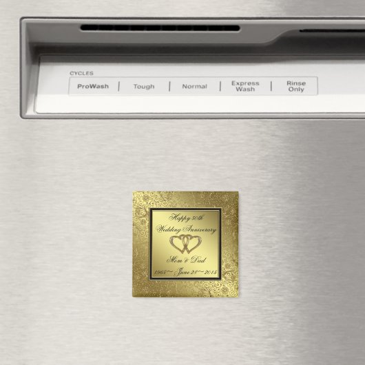 Classic Golden Wedding Jubileum Vierkante magneet (Insitu (Vaatwasser))