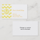 Classic Golden Yellow Chevron Pattern Visitekaartje (Voorkant / Achterkant)