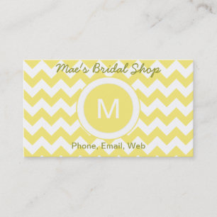 Classic Golden Yellow Chevron Pattern Visitekaartje