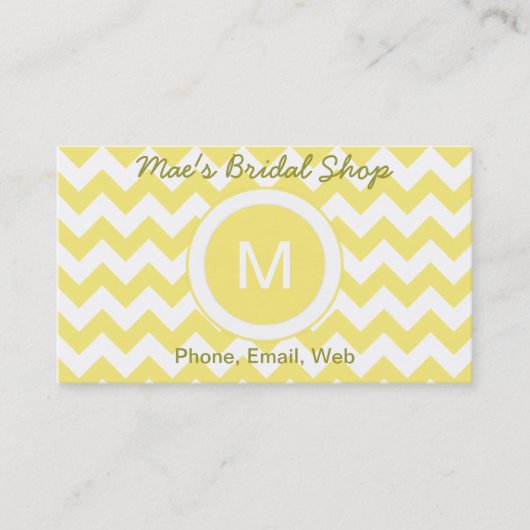 Classic Golden Yellow Chevron Pattern Visitekaartje (Voorkant)