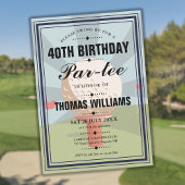 Classic Golf Birthday Partee Party Kaart