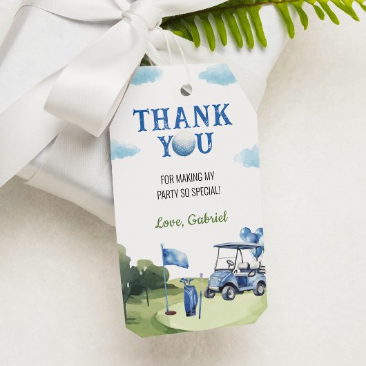 Classic Golf Boy Verjaardagsfeestje Dank u Label Cadeaulabel