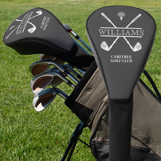 Classic Golf Club Speler Naam Grijs Golfheadcover