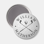 Classic Golf Clubs Custom Name Golf Ball Marker Magneet (Voorkant / Achterkant)