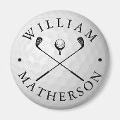 Classic Golf Clubs Custom Name Golf Ball Marker Magneet (Voorkant)