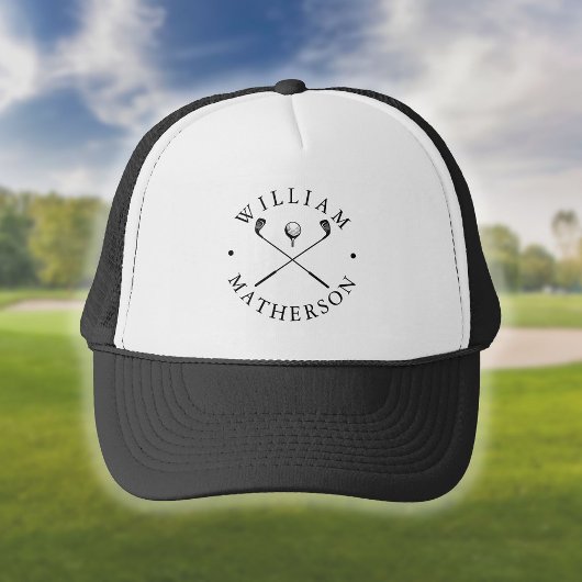 Classic Golf Clubs Custom Name Golfer Trucker Pet
