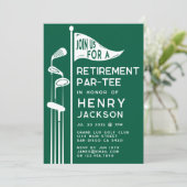 Classic Golf Clubs Retirement Party Foto Groen Kaart (Staand voorkant)