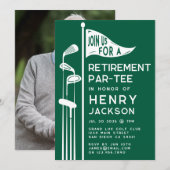 Classic Golf Clubs Retirement Party Foto Groen Kaart (Voorkant / Achterkant)