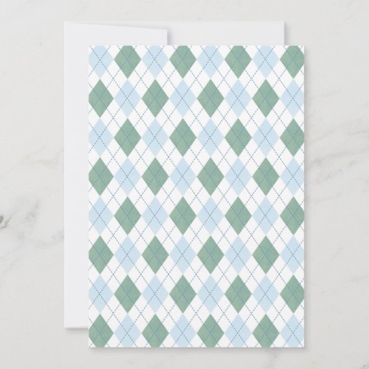 Classic Golf Pattern 1st Birthday Par-tee Party Kaart (Achterkant)