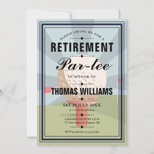 Classic Golf Retirement Partee Party Kaart (Voorkant)