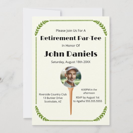 Classic Golf-Themed Retirement Photo Kaart (Voorkant)