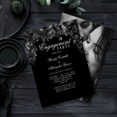 Classic Gothic Black Engagement Party Foto Kaart