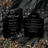 Classic Gothic Black 'Till Death Bruiloft Details Kaart