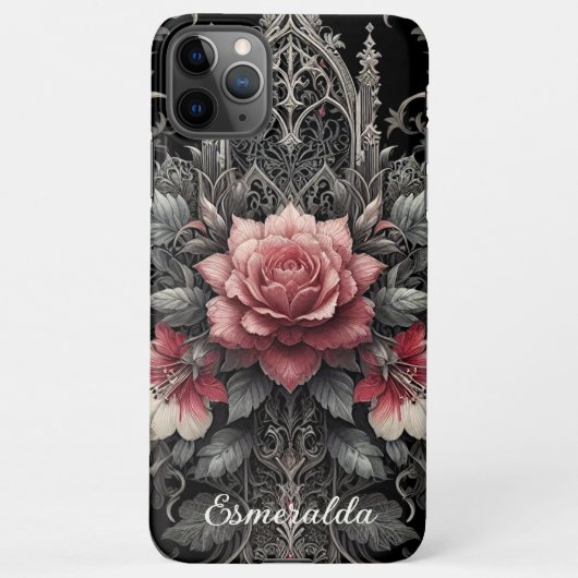 Classic Gothic Roos Fine Art Botanische Schilderku iPhone Hoesje (Achterkant)