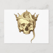 Classic gothic Skull en Snake Crown Monotone Briefkaart (Voorkant)