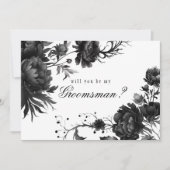 Classic Gothic White Groomsman Voorstel Kaart (Voorkant)