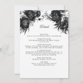 Classic Gothic White 'Till Death Bruiloft Details Kaart (Achterkant)