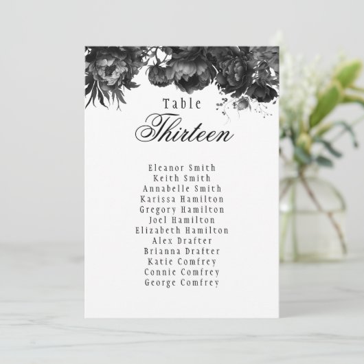 Classic Gothic Wit Hangende Zitkaart Kaart (Staand voorkant)